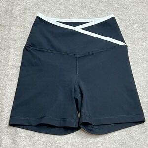 Yogalicious Lux Crossover 5" Short Black High Waist Athletic Yoga XS EUC B4